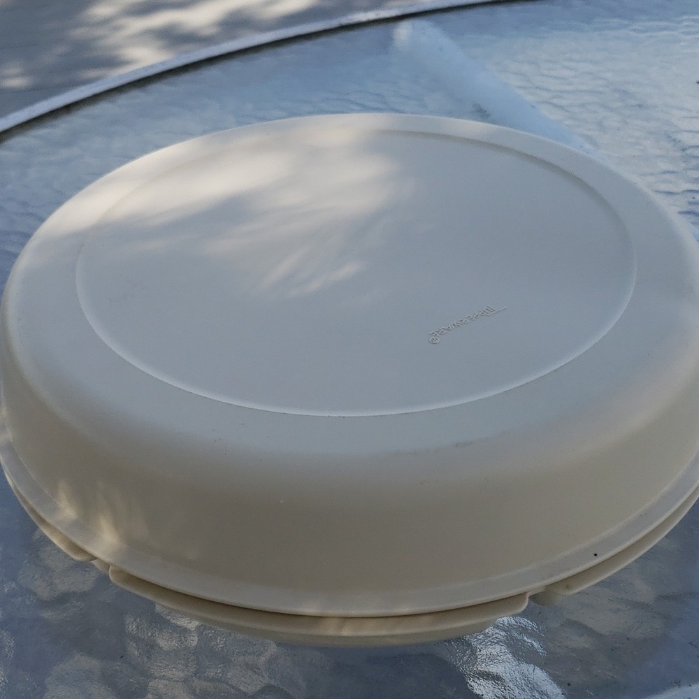 Vintage Tupperware LARGE 2-pc Veggie/Chip & Dip Serving Tray 7 Comp. with Lid - Picture 10 of 10